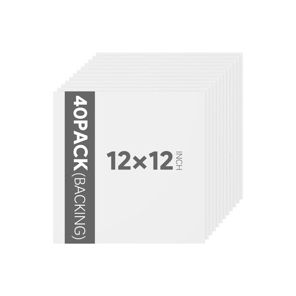 LooYee 40 Pack 12" X 12" Mat Board，Cuttable White Thick Backing Board, Suitable For DIY Photo Frames,  Graffiti Drawing Board，Art Mats, Printed Materials, Images