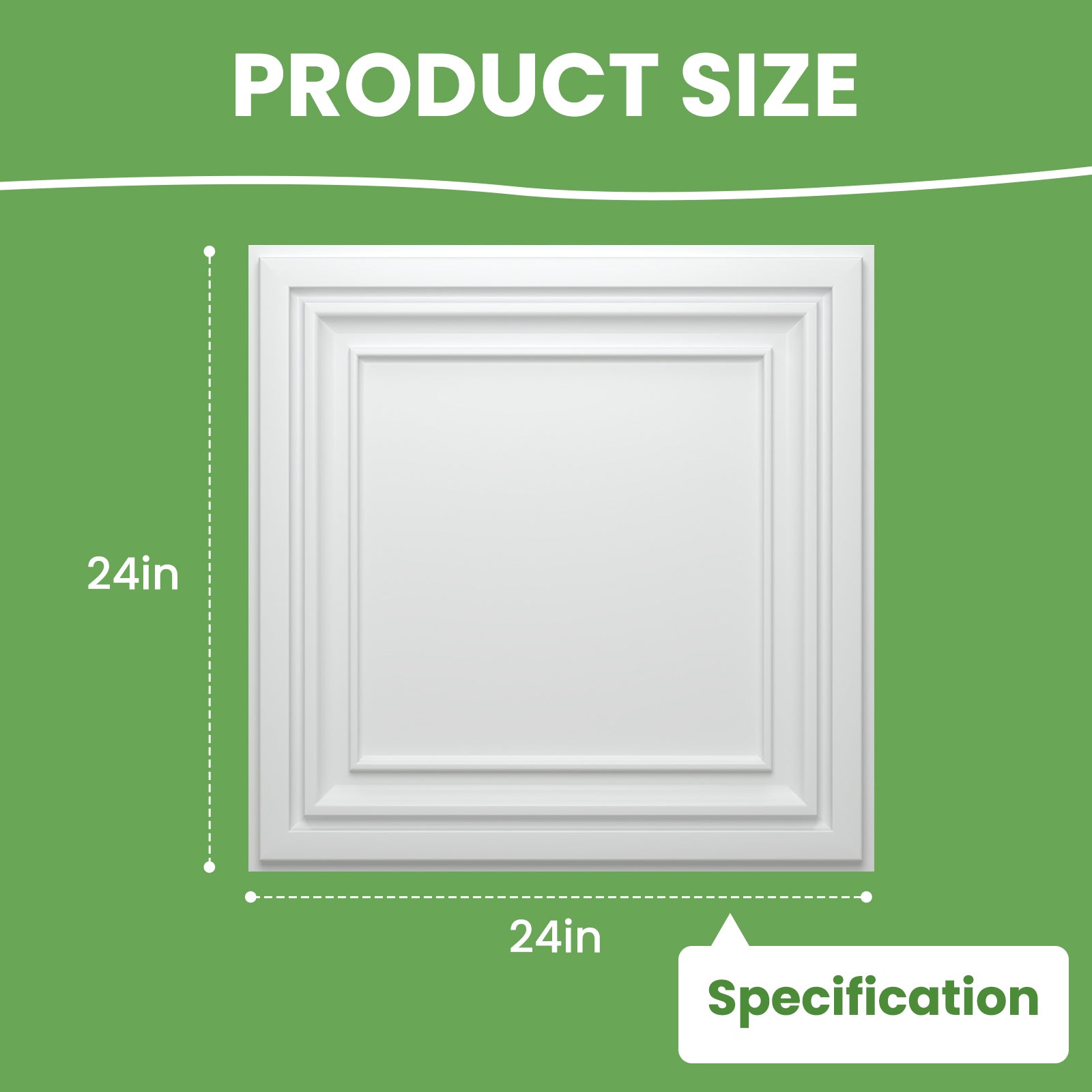 LooYee 24 PCS 2ft x 2ft Drop Ceiling Tiles, PVC Glue Up Ceiling Panel White, Waterproof, Washable and Fire-Rated - Reusable - High-Grade PVC to Prevent Breakage 96 Sq. Ft