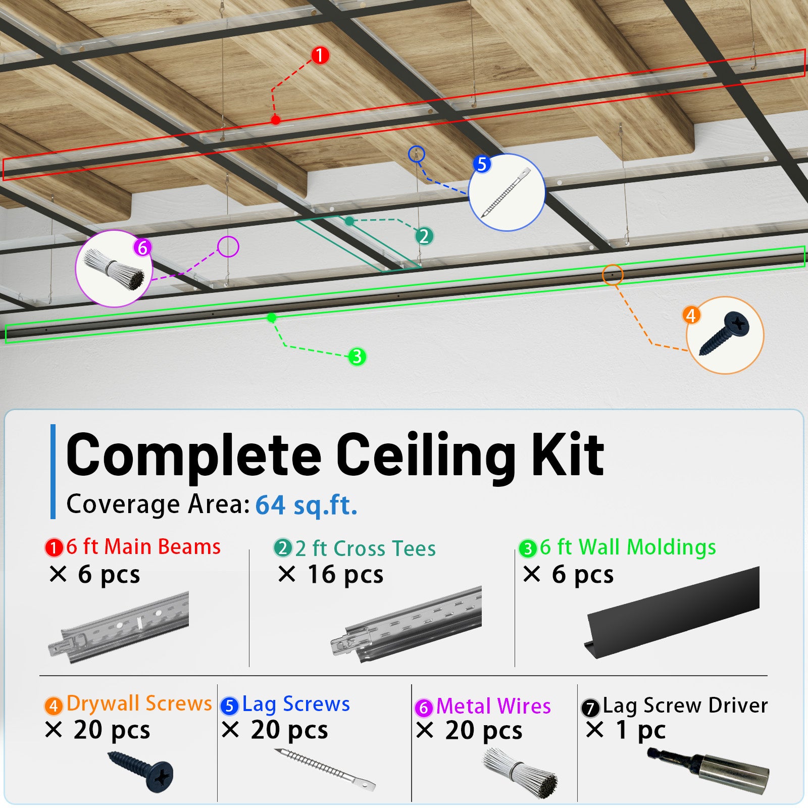 Complete Grid Kit Black 64 Sq Ft