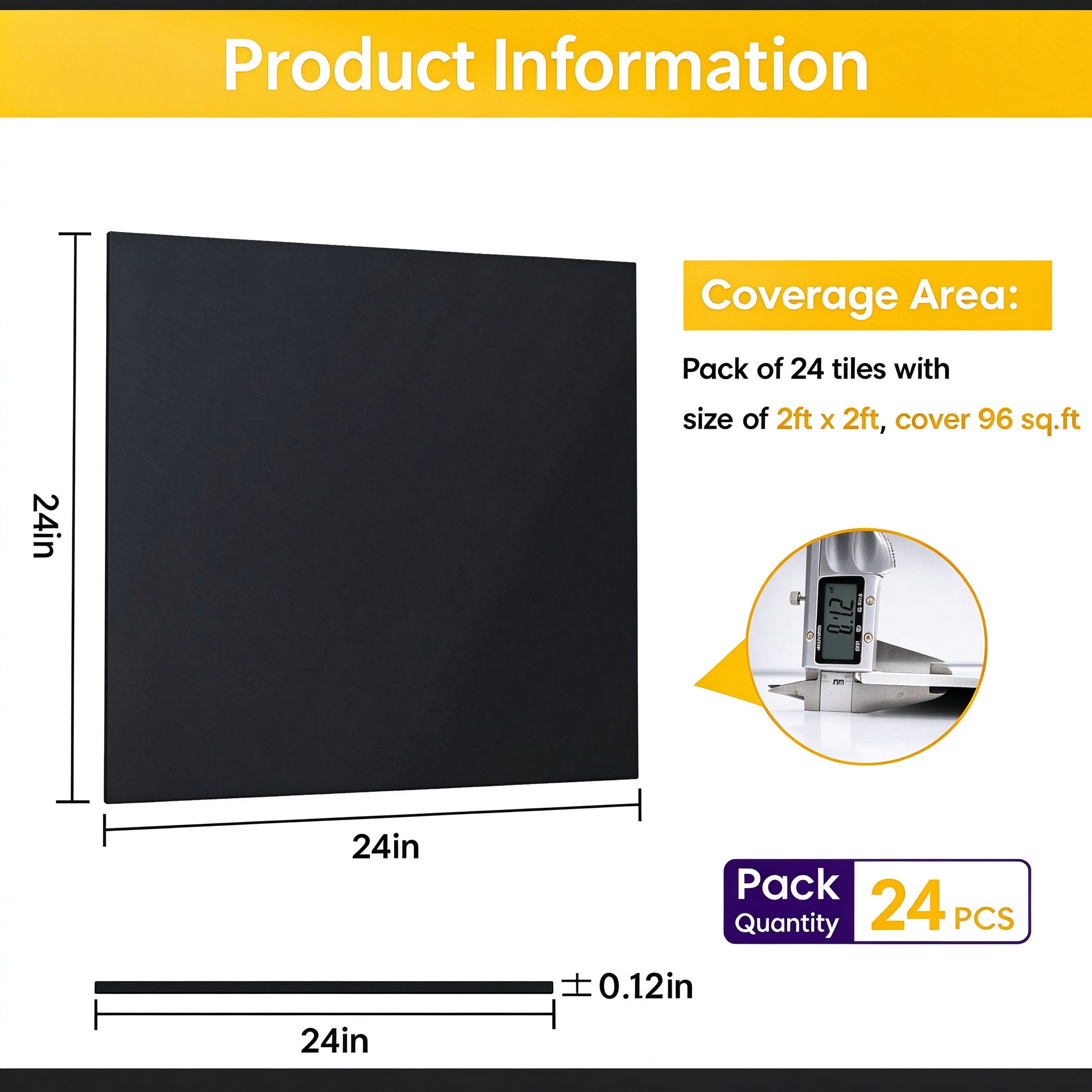 LooYee 24/20/12 PCS 2x2/2x4 FT PVC White/Black Smooth Drop Ceiling Tiles, Waterproof Fire-Rated Reusable, Cover 160/96 Sq.Ft