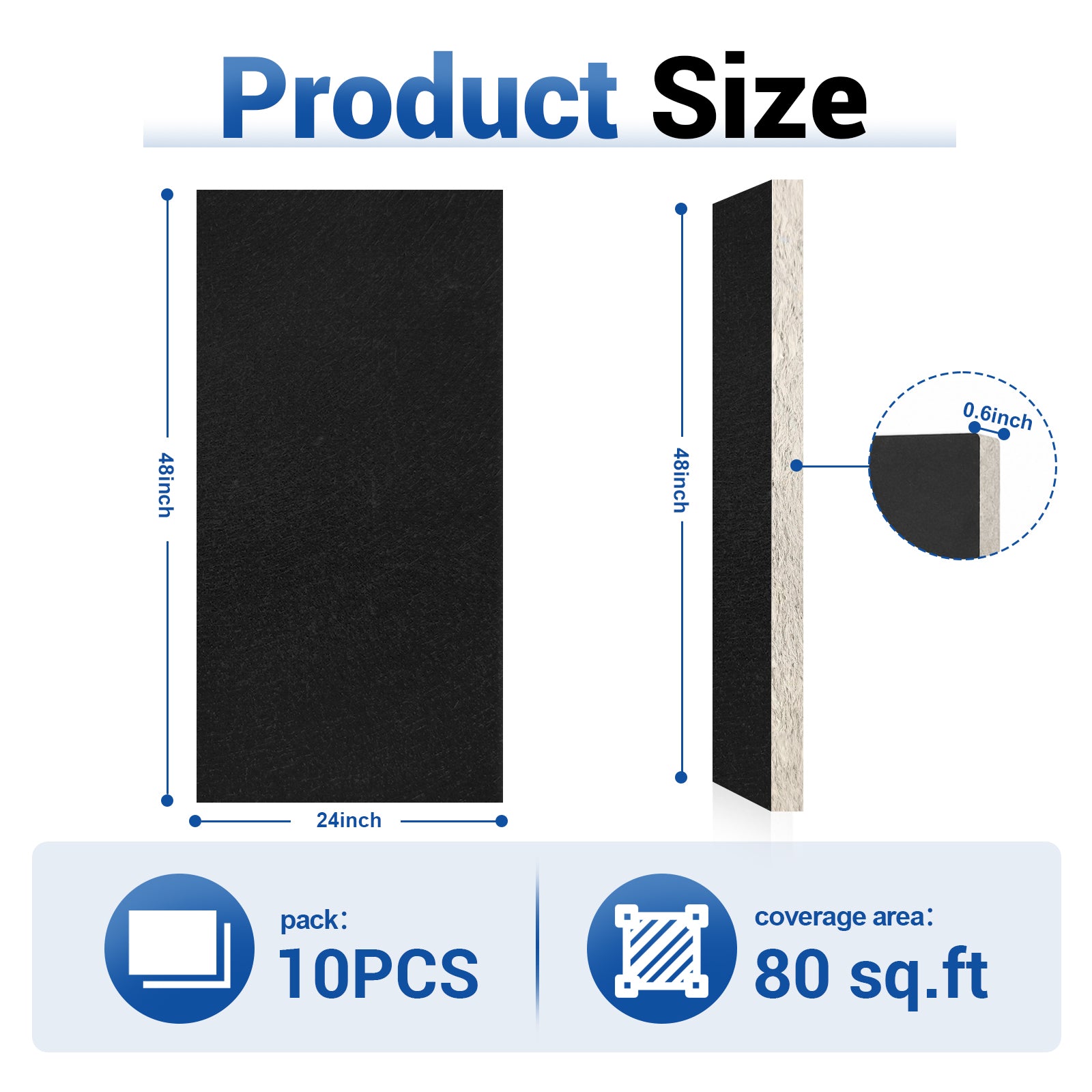 LooYee 10/16 PCS 2x4/2x2 FT Mineral Fiber White/Black Acoustic Ceiling Tiles