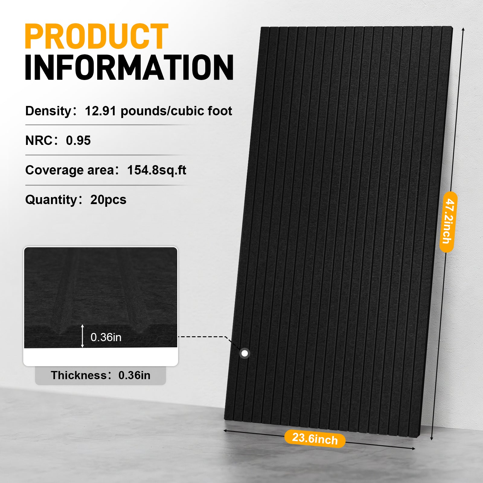 LooYee 4/8/10/12/20 PCS 2x4 FT Self-Adhesive Acoustic Wall Panels, Single & Dual-Layer Options, Reduce Echo Easy DIY Installation