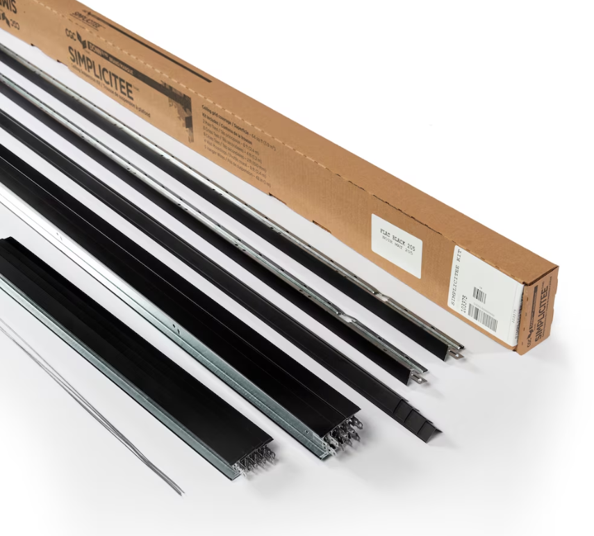 LooYee 64 Sq.Ft Drop Ceiling Grid System Complete Grid Kit White/Black