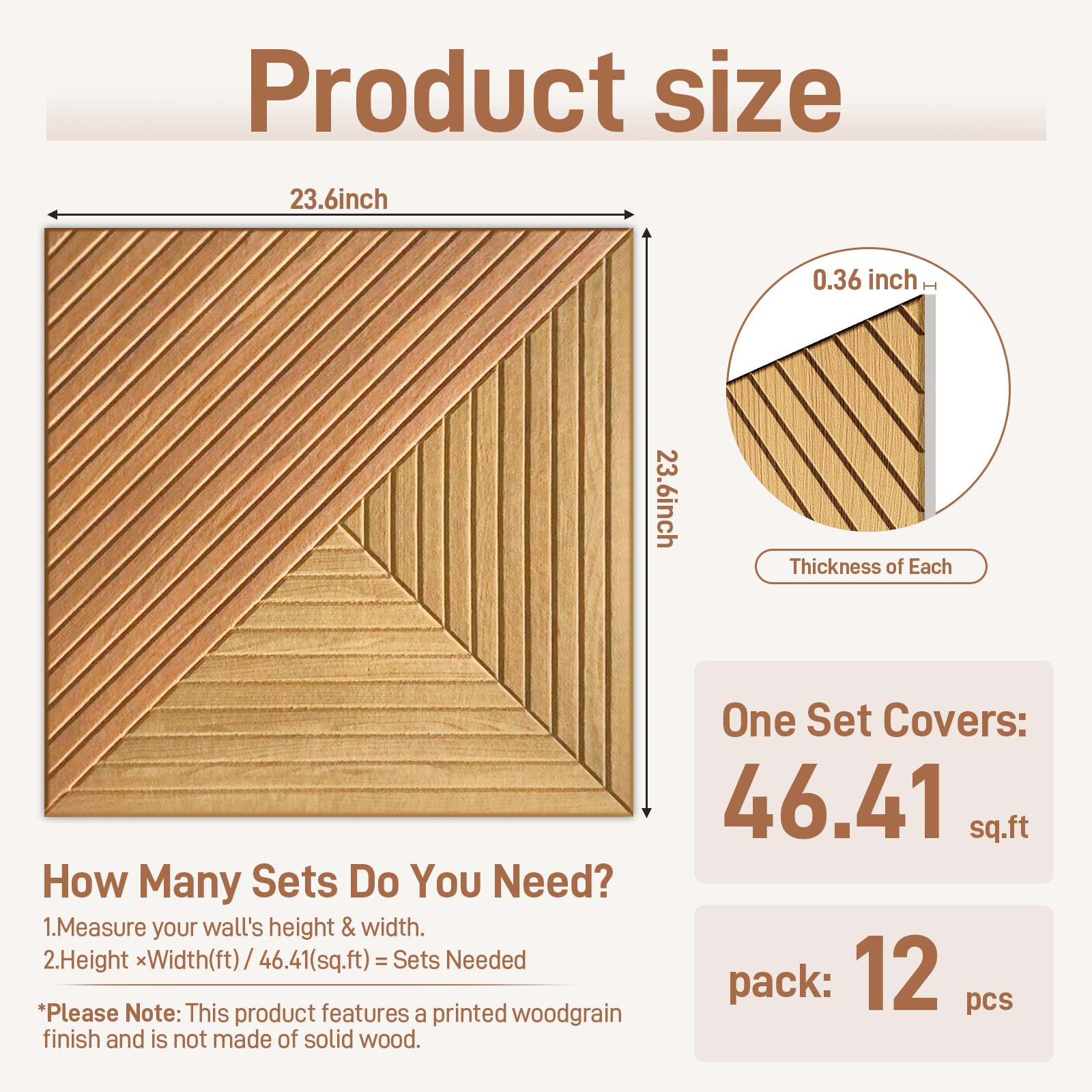 LooYee 12 Pack Peel and Stick Acoustic Wall Panels Polyester Fiber