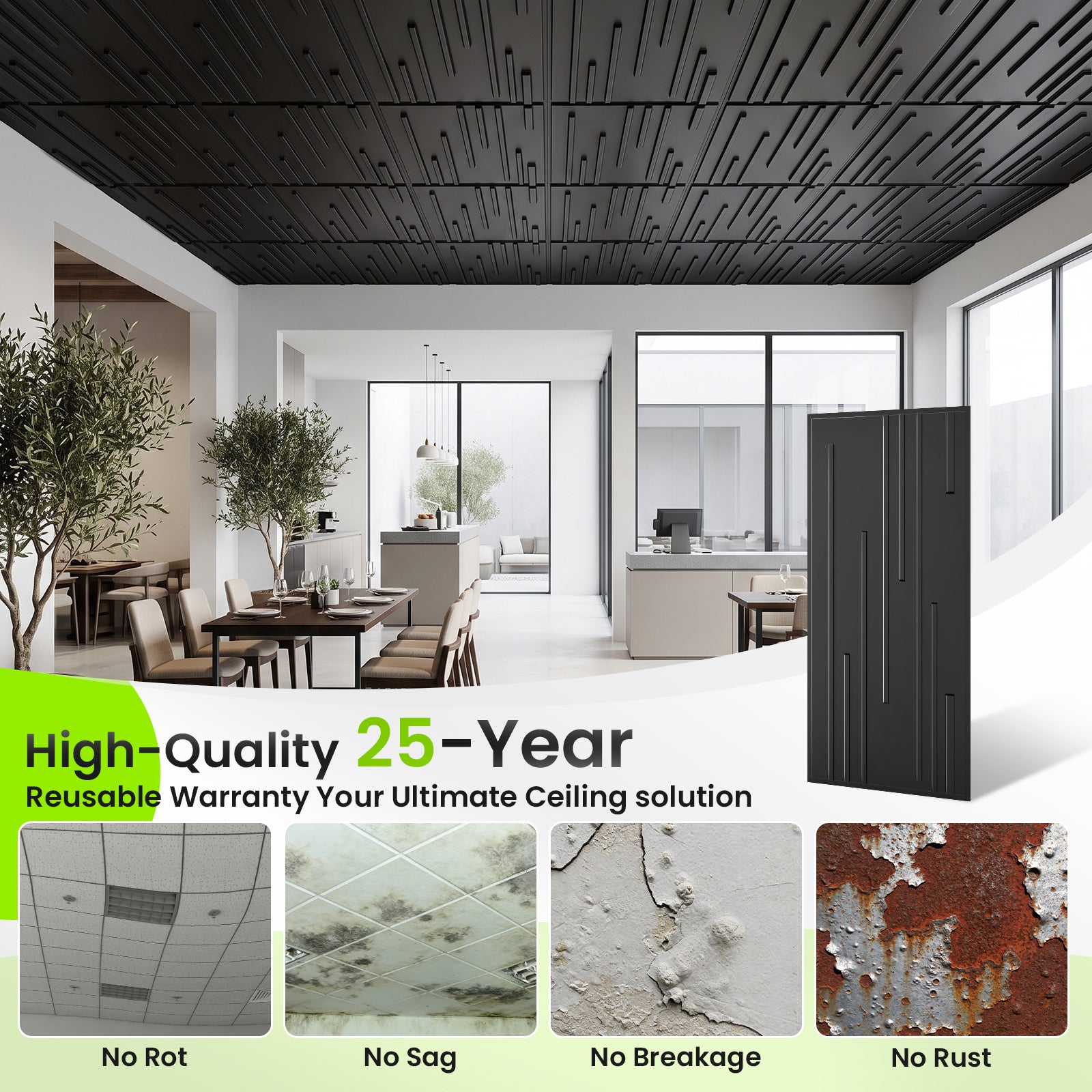 LooYee 24 PCS 2x4 FT PVC Multi-style 3D Decorative Ceiling Tiles