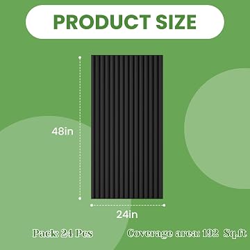 LooYee 24 PCS 2x4 FT PVC Black Drop Ceiling Tiles, Waterproof Washable Fire‑Rated, Cover 192 Sq.Ft