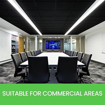 LooYee 24 PCS 2x2 FT PVC Matte Black Smooth Drop Ceiling Tiles, Waterproof Fire‑Rated, Cover 96 Sq.Ft
