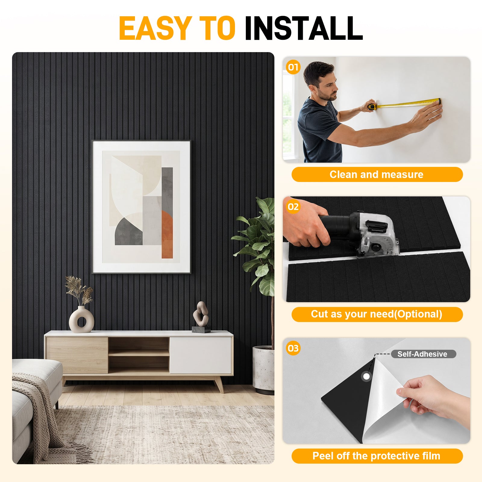 LooYee 4/8/10/12/20 PCS 2x4 FT Self-Adhesive Acoustic Wall Panels, Single & Dual-Layer Options, Reduce Echo Easy DIY Installation