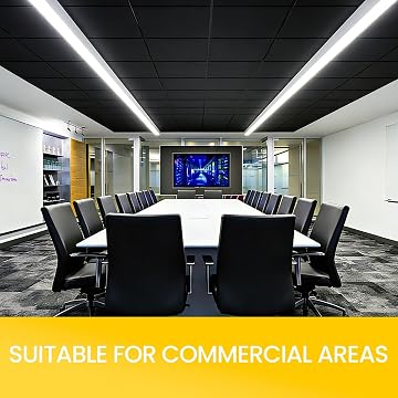 LooYee 6 PCS 2x2 FT PVC Black Smooth Drop Ceiling Tiles, Waterproof Fire‑Rated, Cover 24 Sq.Ft