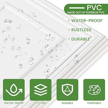 LooYee 24 PCS 2x4 FT PVC White Drop Ceiling Tiles, Waterproof Washable Fire‑Rated, Cover 192 Sq.Ft