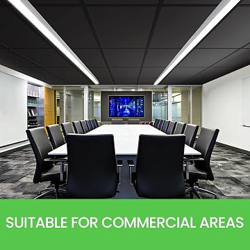 LooYee 20 PCS 2x4 FT PVC Black Drop Ceiling Tiles, Waterproof Fire‑Rated, Cover 160 Sq.Ft