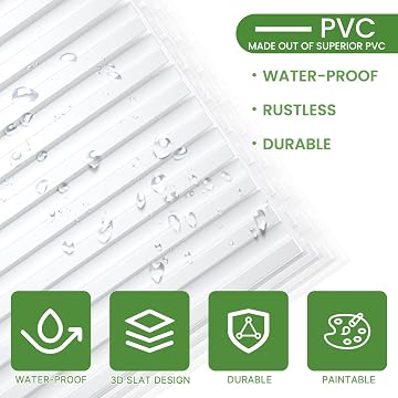 LooYee 6 PCS 2x4 FT PVC White Fluted Slat Ceiling Tiles, Waterproof, Cover 48 Sq.Ft