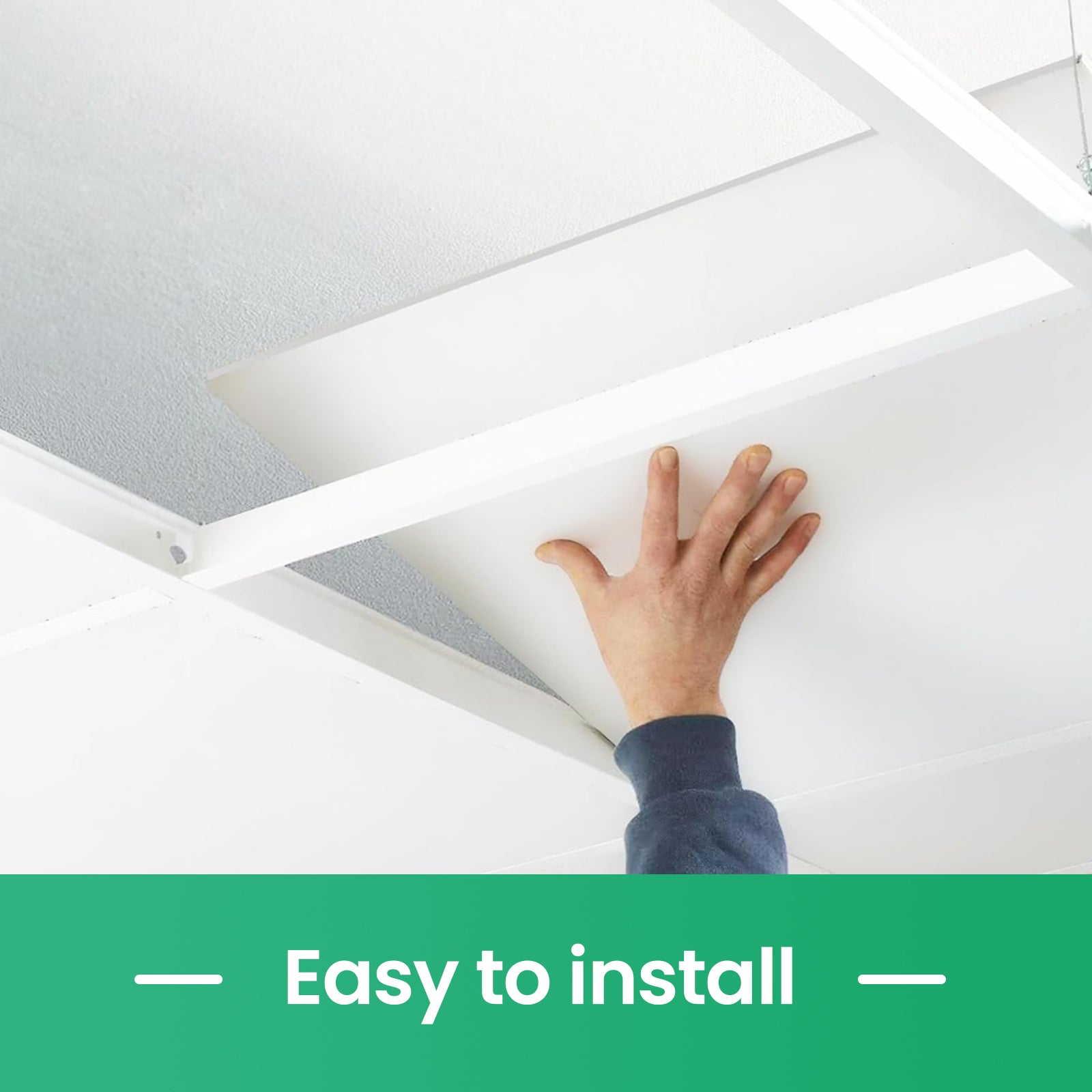 LooYee 20 PCS 2ft x 4ft Smooth Drop Ceiling Tile - Fire-Rated, Waterproof, Reusable - Premium PVC, No Sag and Breakage - Cover 160 Sq. Ft, White