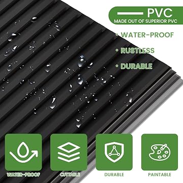 LooYee 24 PCS 2x4 FT PVC Black Drop Ceiling Tiles, Waterproof Washable Fire‑Rated, Cover 192 Sq.Ft