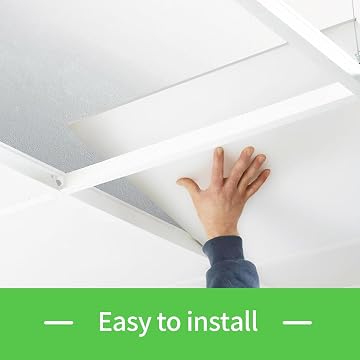 LooYee 24 PCS 2x2 FT PVC White Smooth Drop Ceiling Tiles, Waterproof Fire‑Rated, Cover 96 Sq.Ft