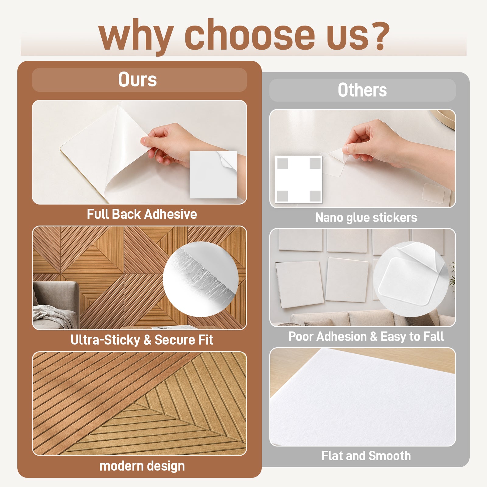 LooYee 12 Pack Peel and Stick Acoustic Wall Panels Polyester Fiber