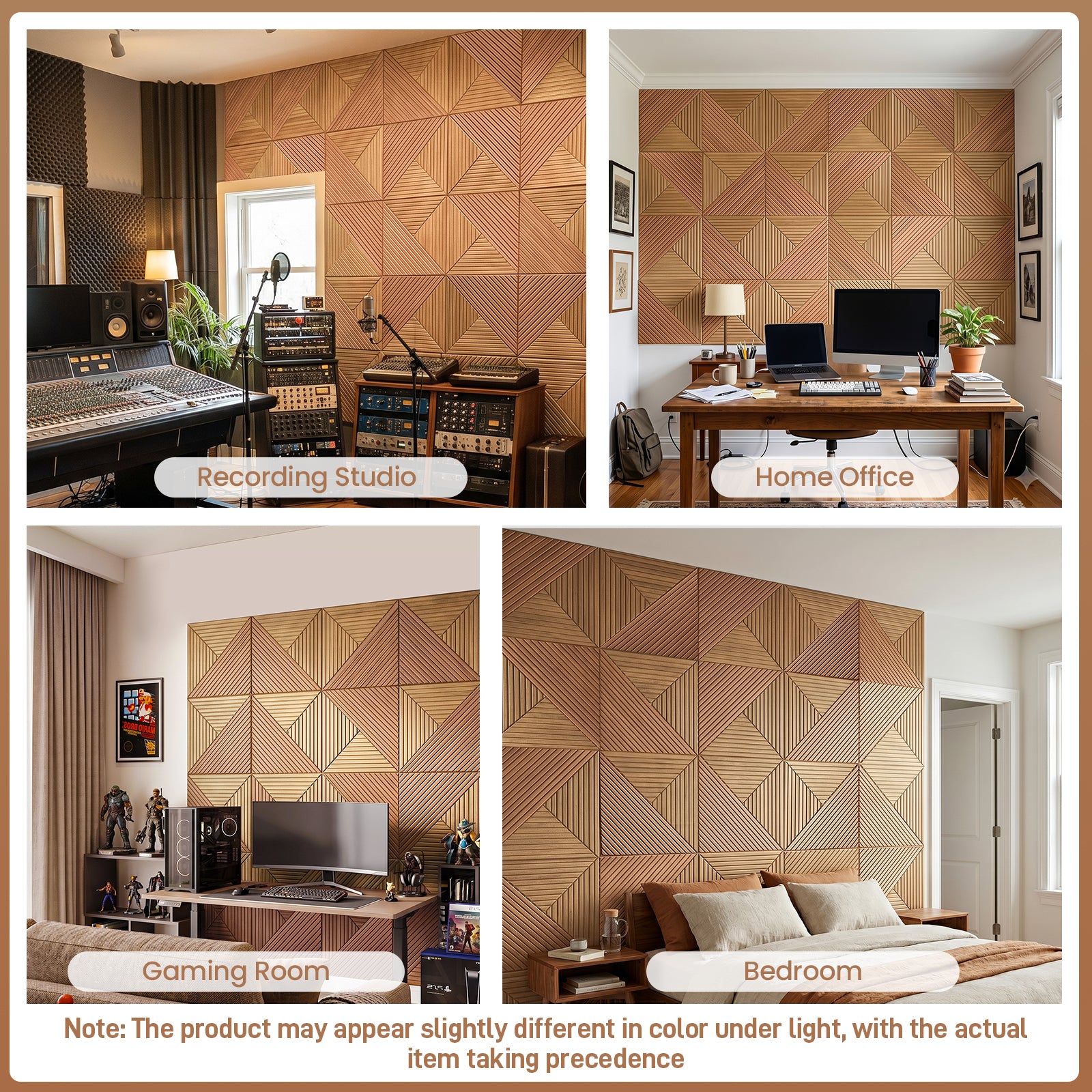 LooYee 12 Pack Peel and Stick Acoustic Wall Panels Polyester Fiber
