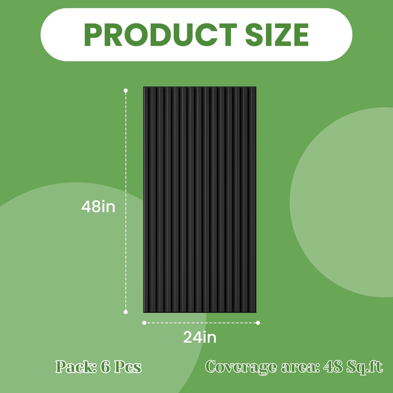 LooYee 24/6 PCS 2x4 FT PVC Black/White Drop Ceiling Tiles, Waterproof Washable Fire‑Rated, Cover 192 Sq.Ft