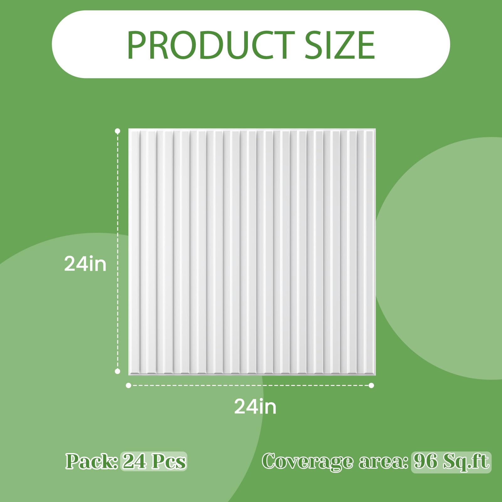 LooYee 24 PCS 2x2/2x4 FT PVC Black/White Fluted Slat Drop Ceiling Tiles, Waterproof, Cover 96/192 Sq.Ft