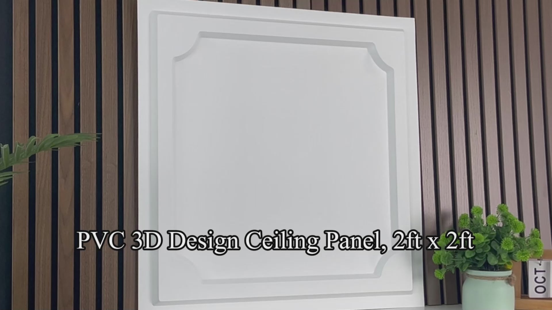 LooYee 24 PCS 2x2 FT PVC Black/White French Style Decorative Ceiling Tiles, Waterproof Washable, Cover 96 Sq.Ft